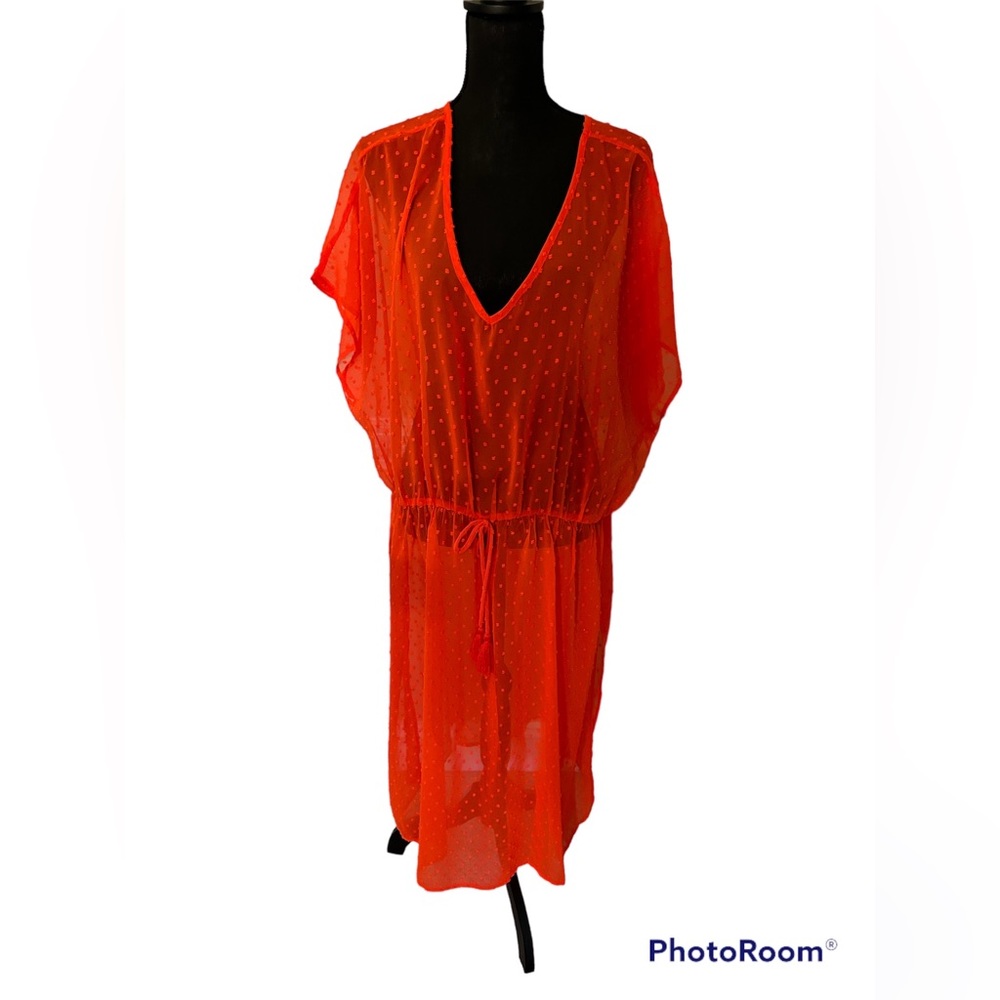 Orange beach cover up one size